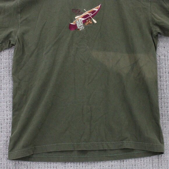 Vintage Old Favorites Shirt Mens Large L Brown Platte Lake Boat Embroidered 90s - Picture 4 of 9